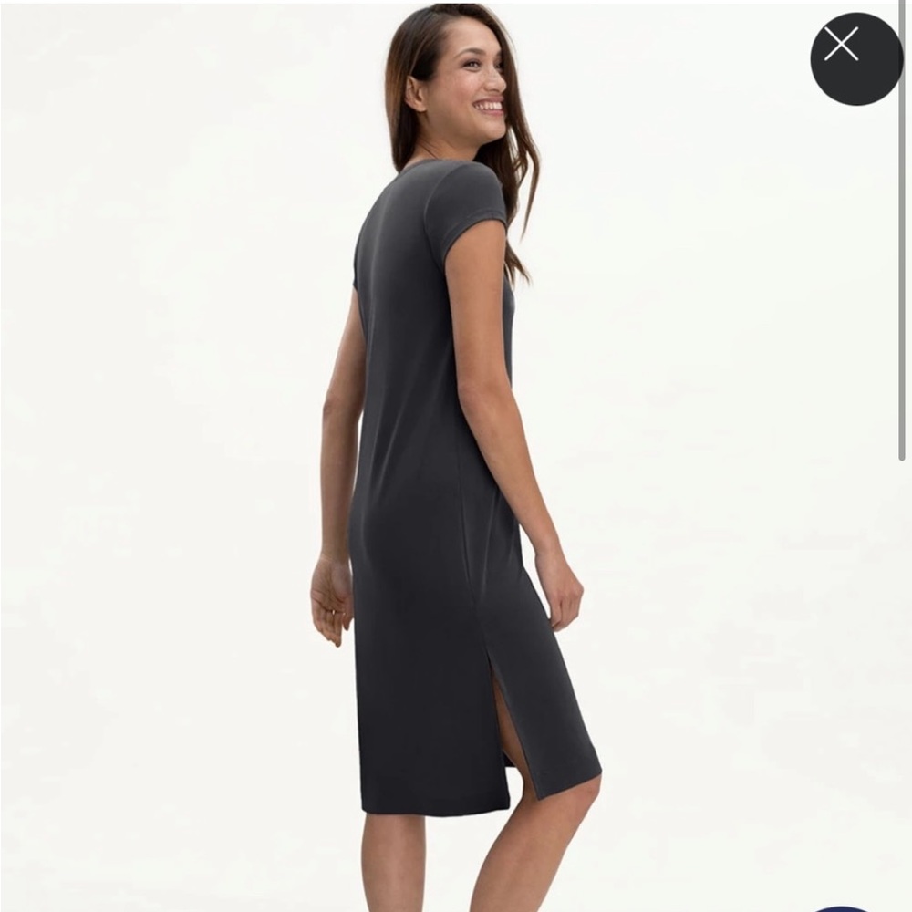 Splendid Charli T-shirt MIDI Dress Pockets Black Size Small - Picture 2 of 11
